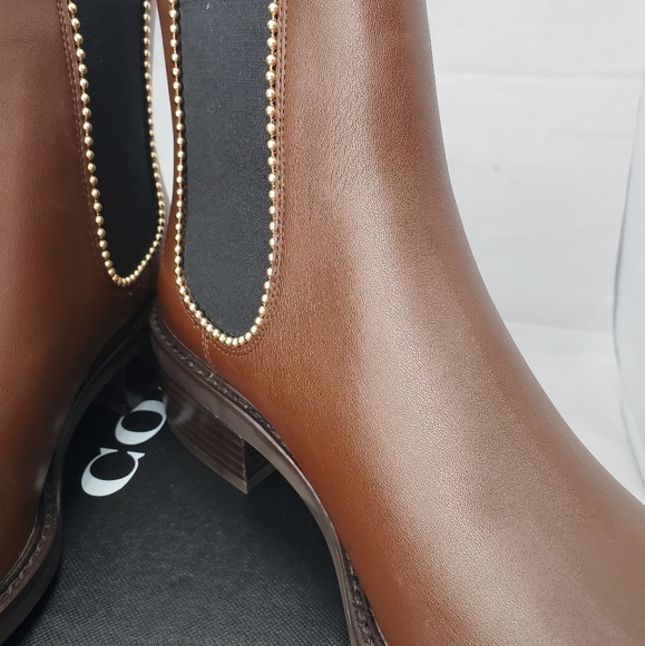 Coach Bowery Beaded Chain Chelsea Boot Size 7B - Picture 9 of 16